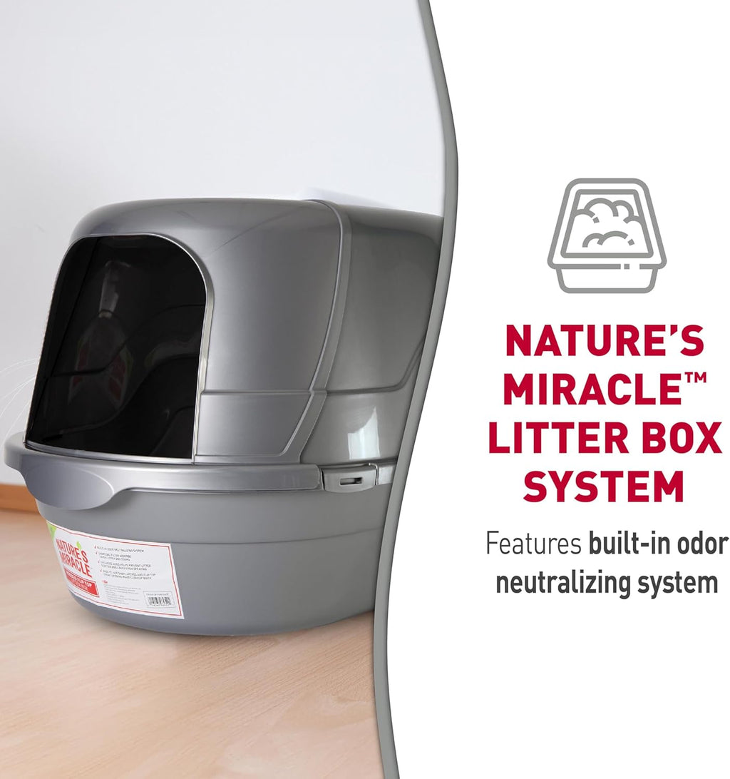Nature's Miracle Hooded Flip Top Cat Litter Box With Charcoal Filter