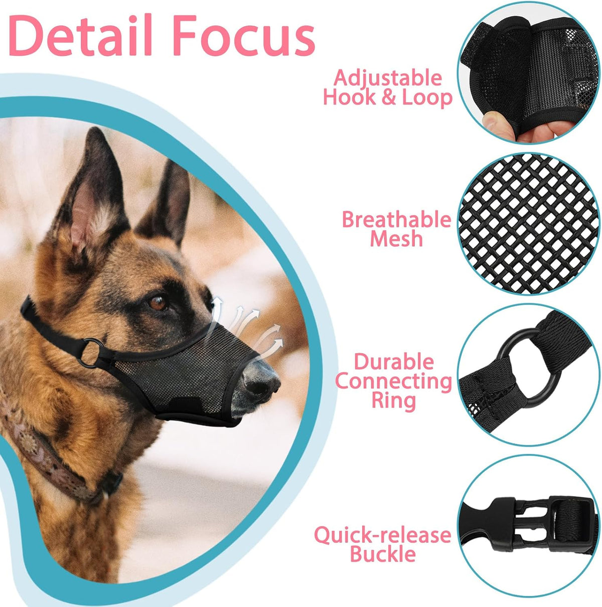 Dog Muzzle for Large Medium Small Dogs German Shepherd Labrador