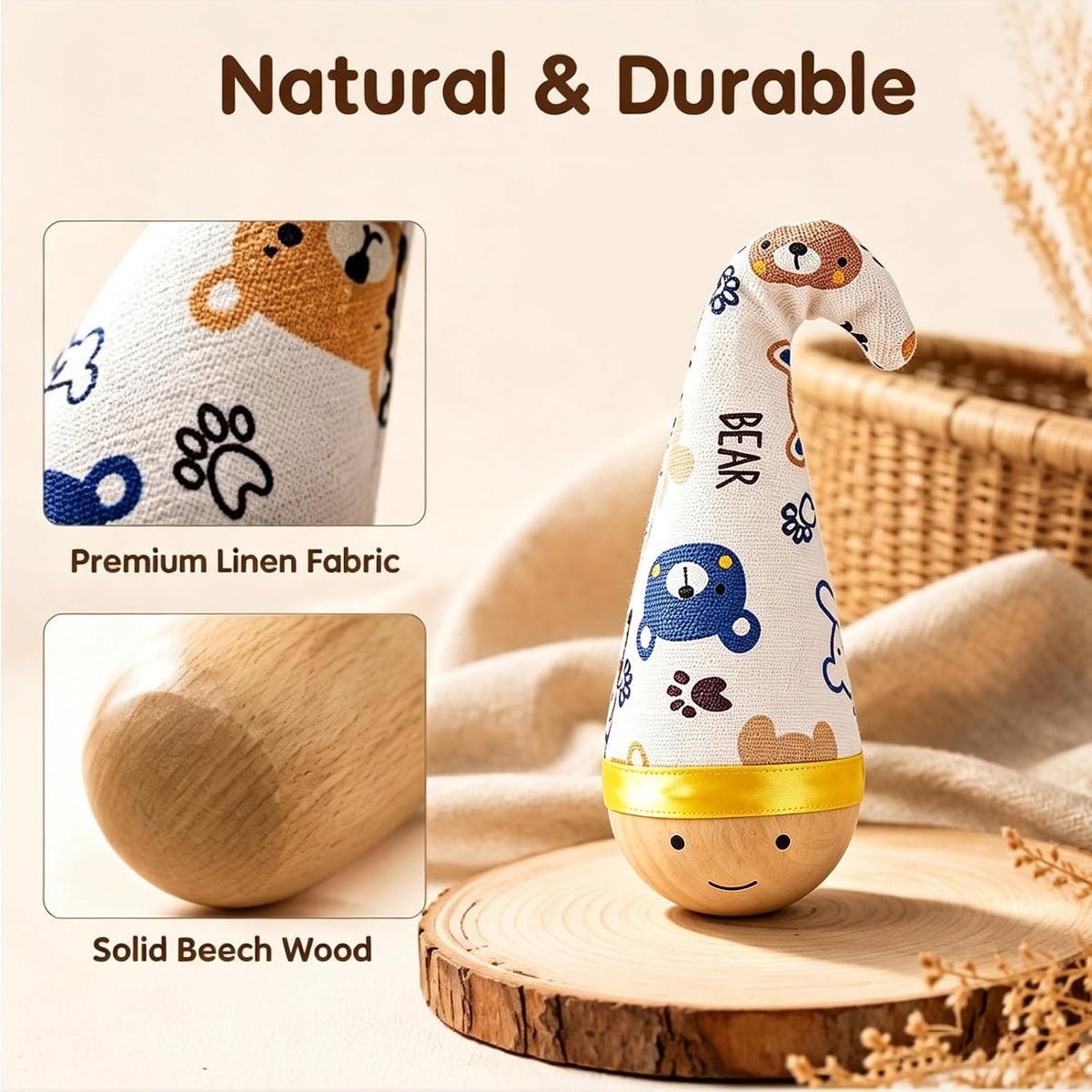 2-Pack Cat Toy with Feather Top, Self-Righting Toy for Cats & Dogs