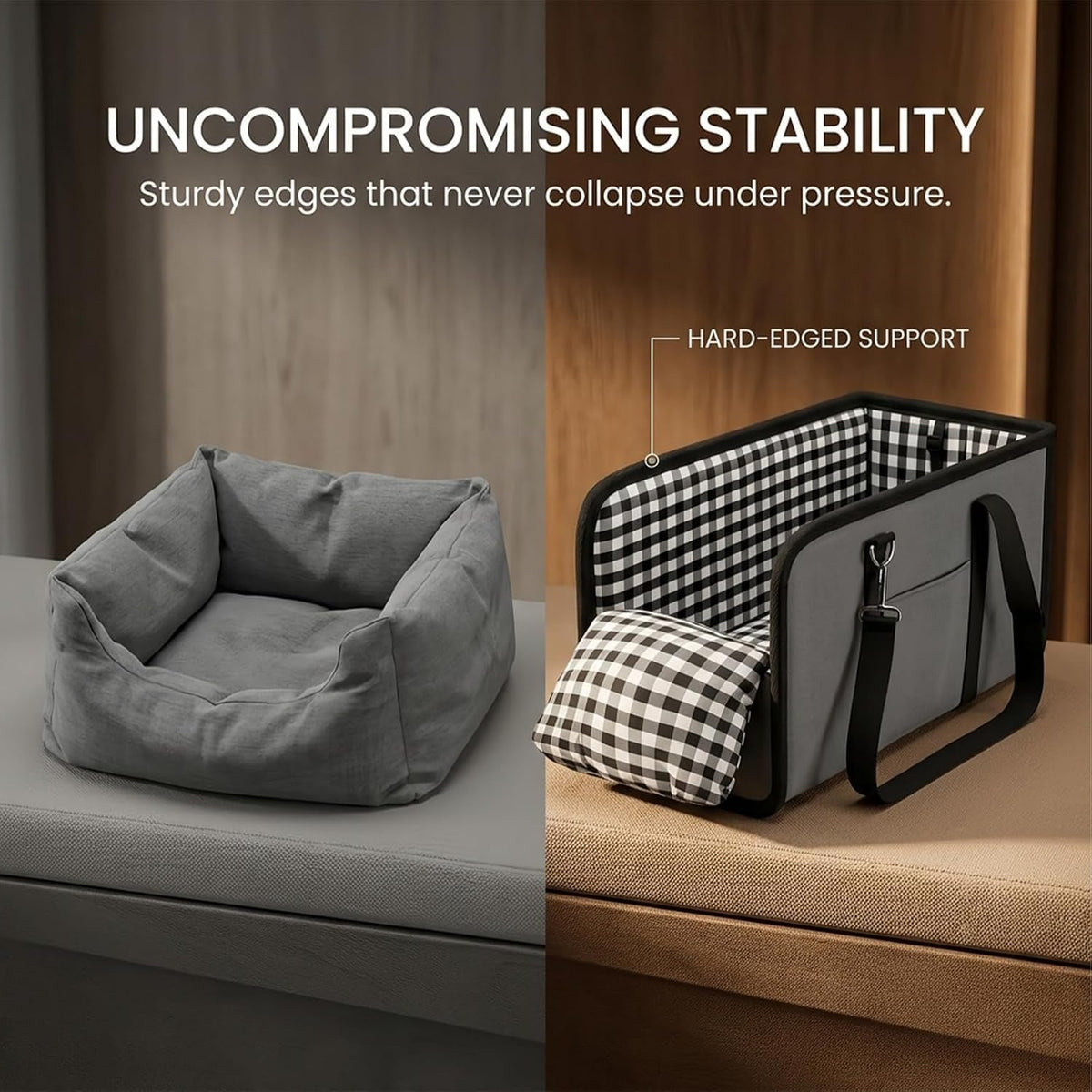Portable Dog Console Booster Seat – Foldable Armrest Booster for Small Dogs