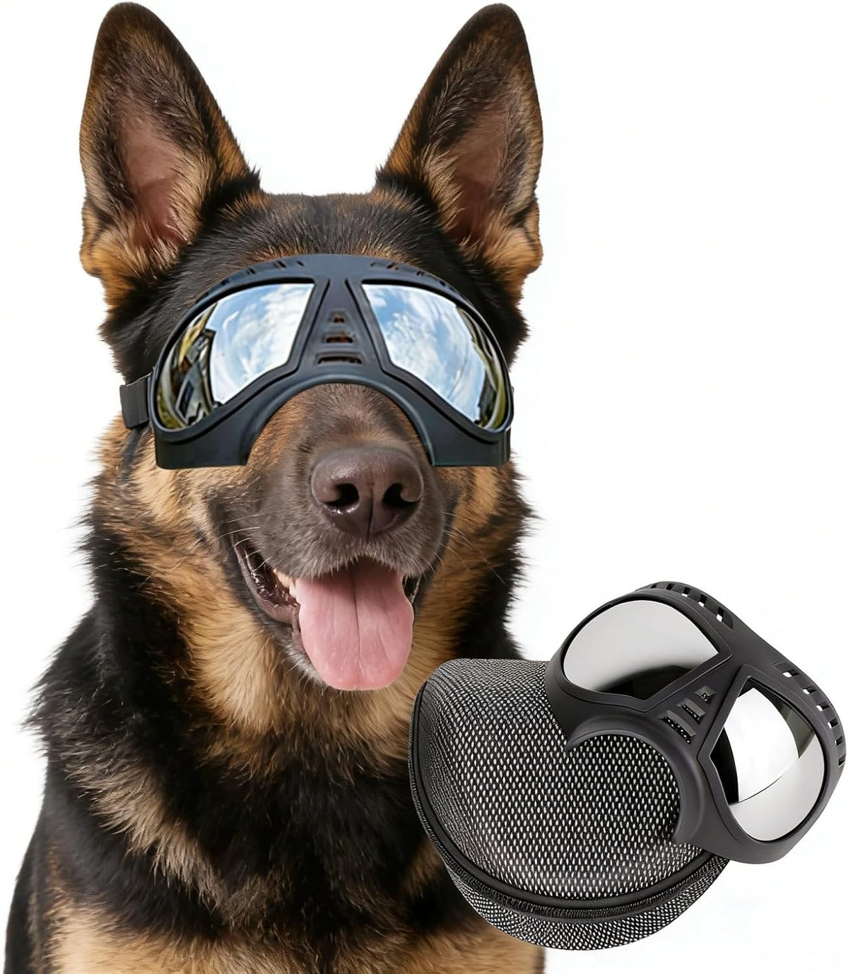 Dog Goggles for Large Dogs Eye Protection, Wide Snout & Soft Frame, UV Protection Dog Sunglasses Medium to Large Breed, 