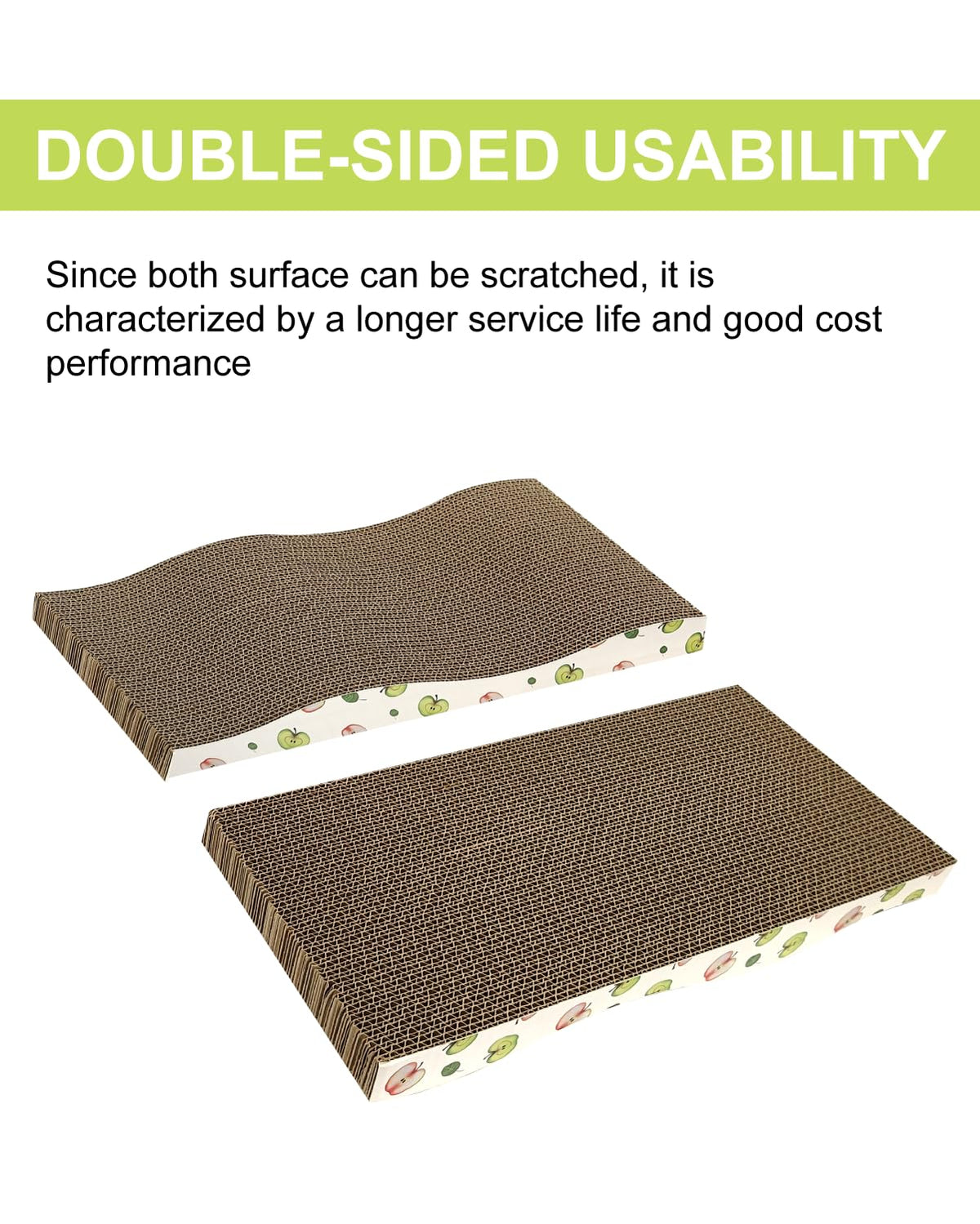 TIMHAKA Cat Scratching Board, Corrugate Cat Scratcher with Catnip, 2 Pack