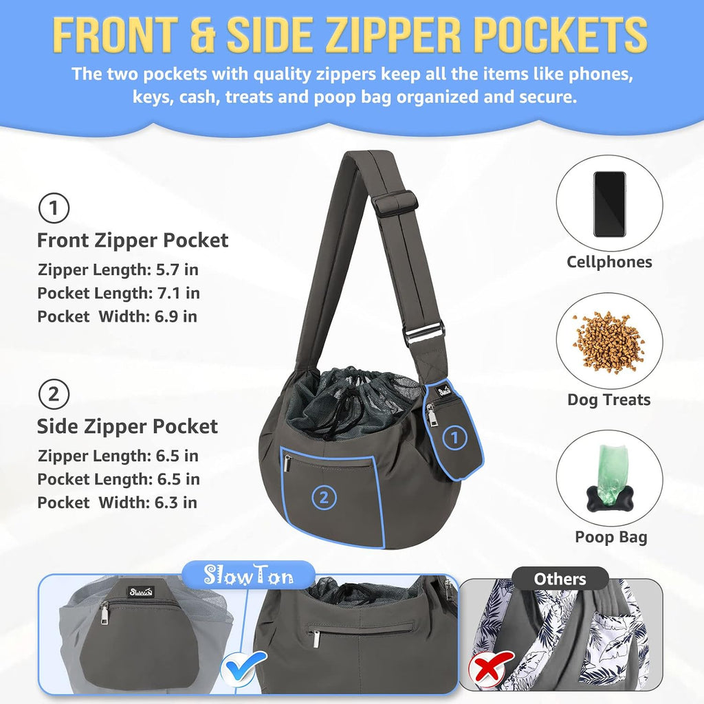 SlowTon Pet Carrier, Hard Bottom Support & Adjustable Padded Shoulder Strap