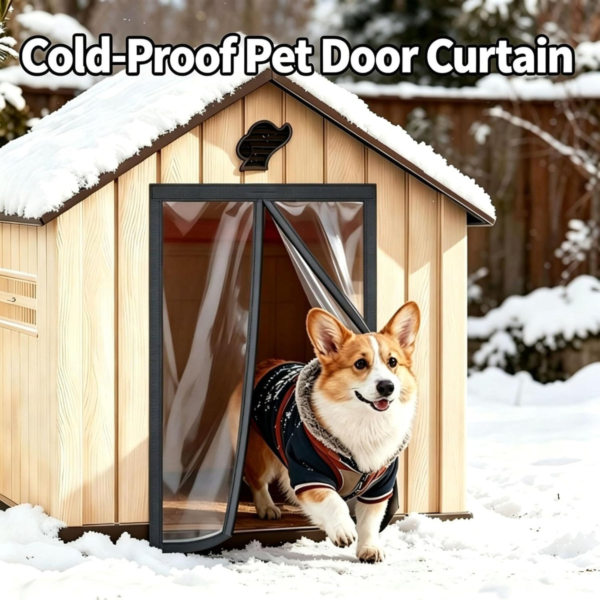 Pet Shelter Door Curtain Winter Warm Cotton Cover for Dog House and Cat