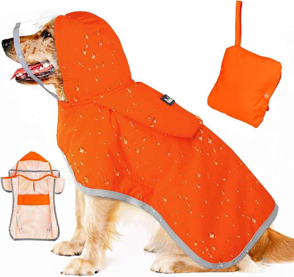 SlowTon Dog Raincoat, Waterproof Dog Rain Jacket with Clear Hooded, Y XL