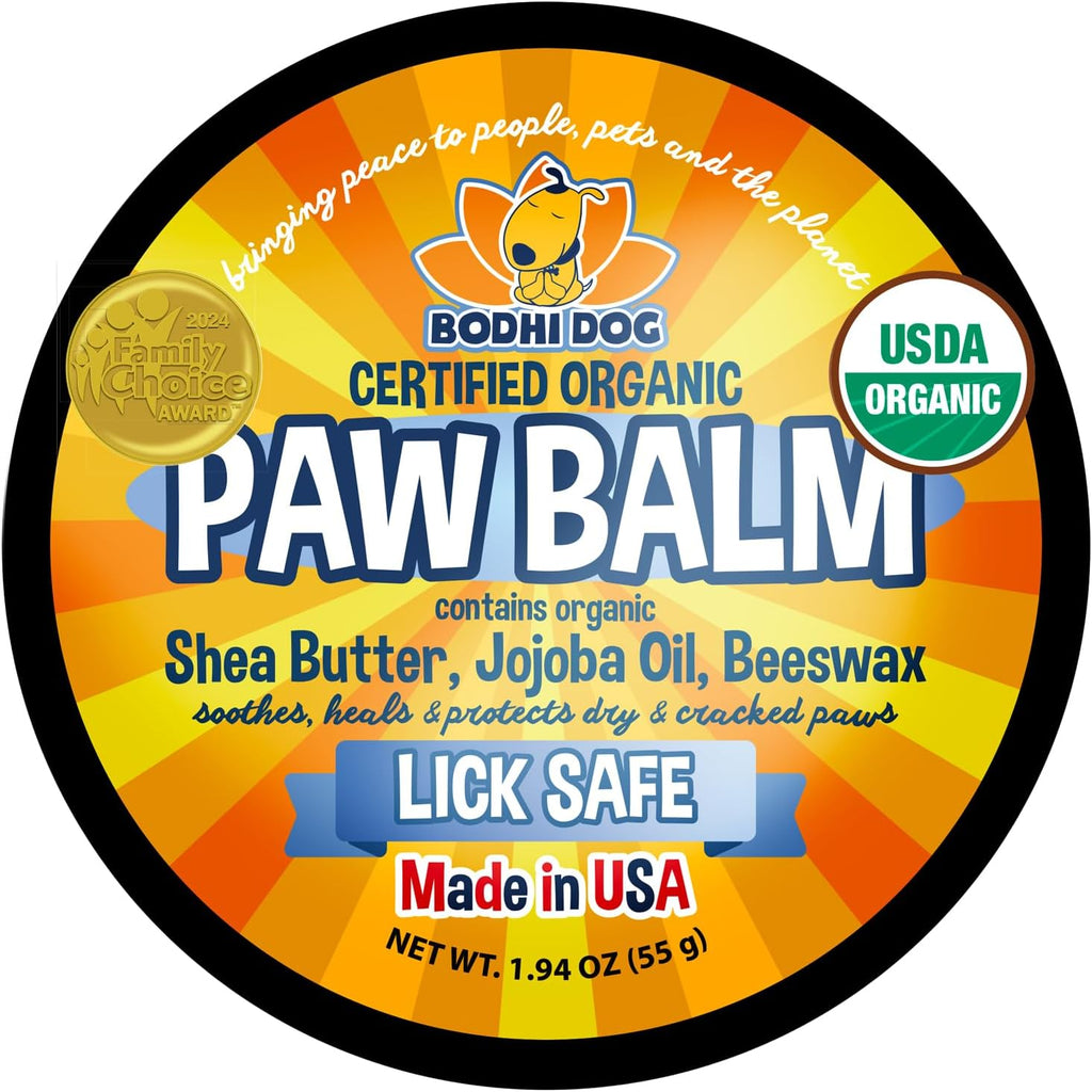 Bodhi Dog Paw Balm - Lick Safe - USDA Organic Paw Butter - Natural Paw Moisturizer Heals Dry, Cracked Paw Pads - Winter 