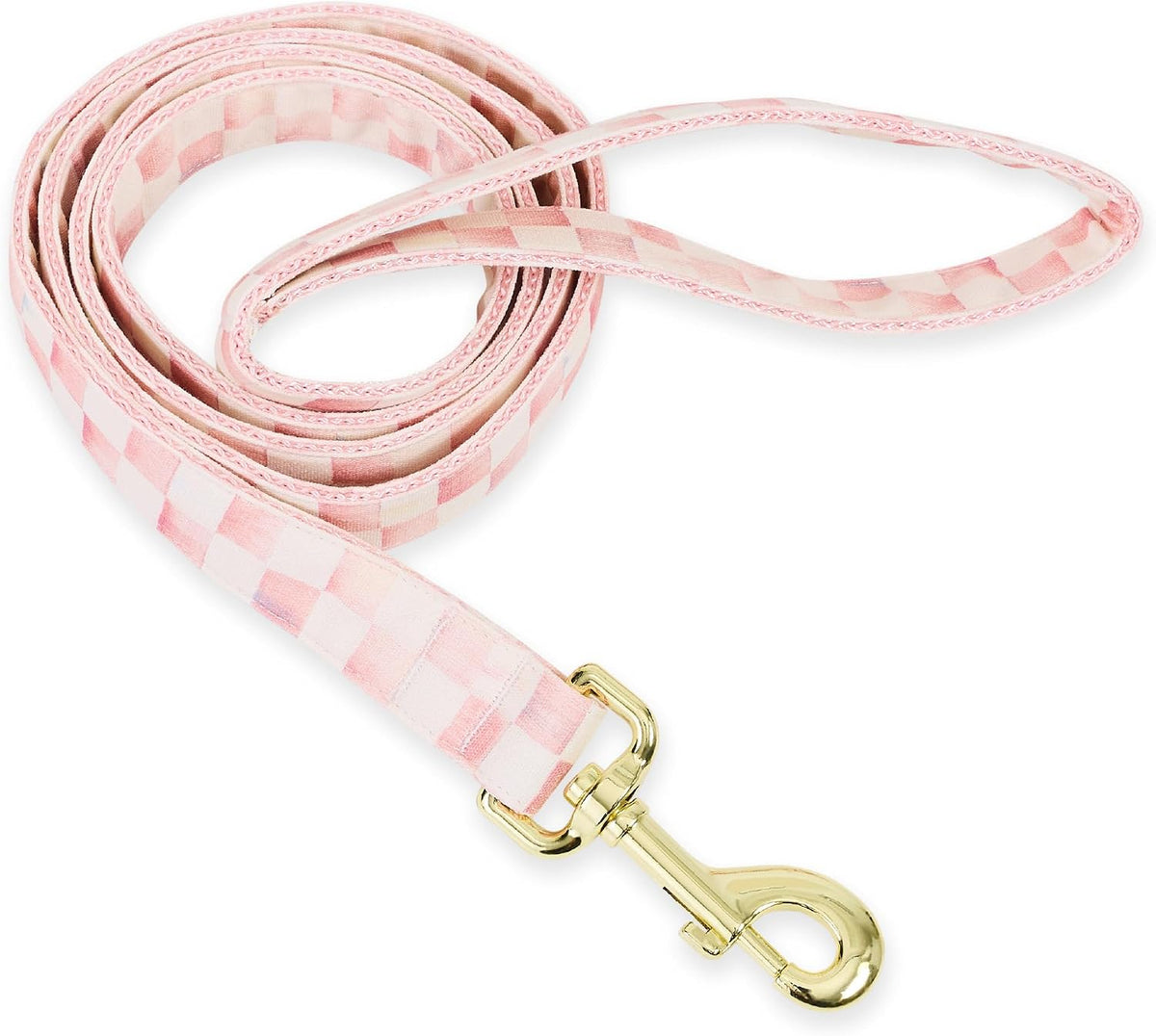 MACKENZIE-CHILDS Dog Leash, 60" Long, Pink-and-White Rosy Check