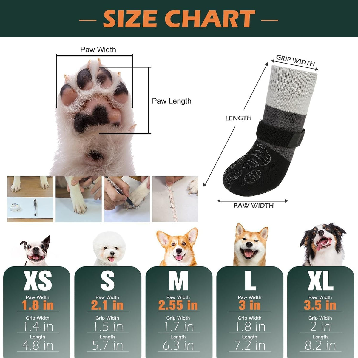 Anti Slip Dog Socks to Prevent Licking Paws with Grippers Black