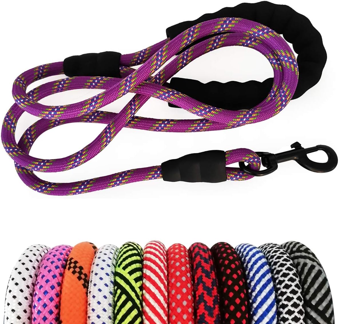 MayPaw 3ft Short Rope Dog Leash for Large Medium Dogs Soft Handle Dog Lead