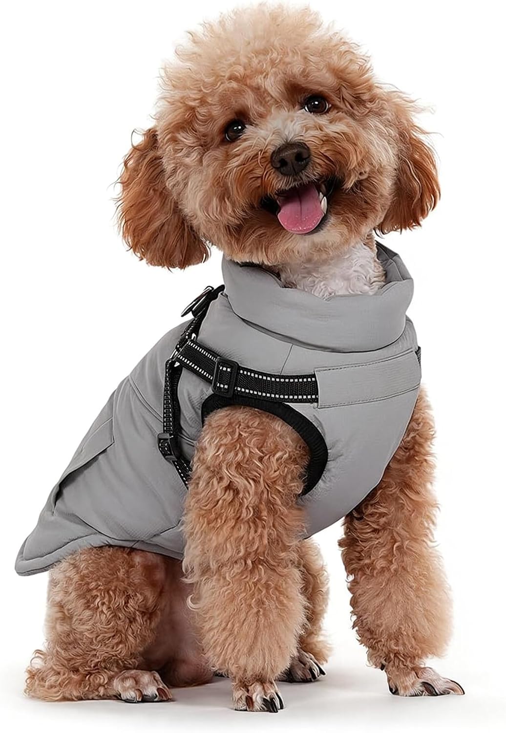 Skmeditec Dog Raincoat with Hood, Waterproof Puppy Rain Coat, Windproof Breathable Jacket with Mesh Lining, Outdoor Hiki