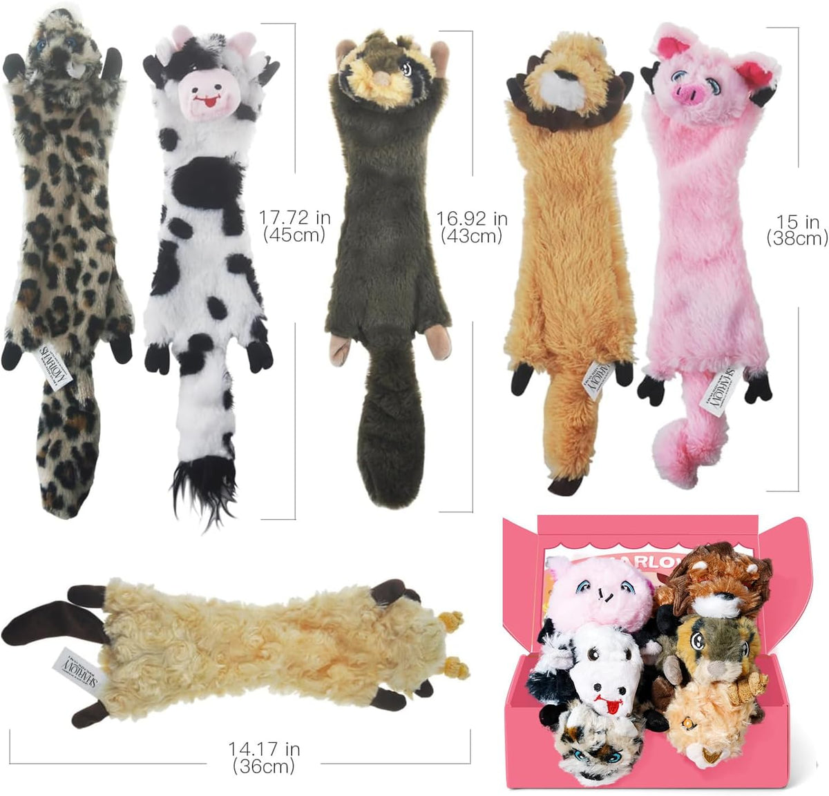 Dog Squeaky Toy No Stuffing 6 Pack, Dog Toys Crinkle for Puppy