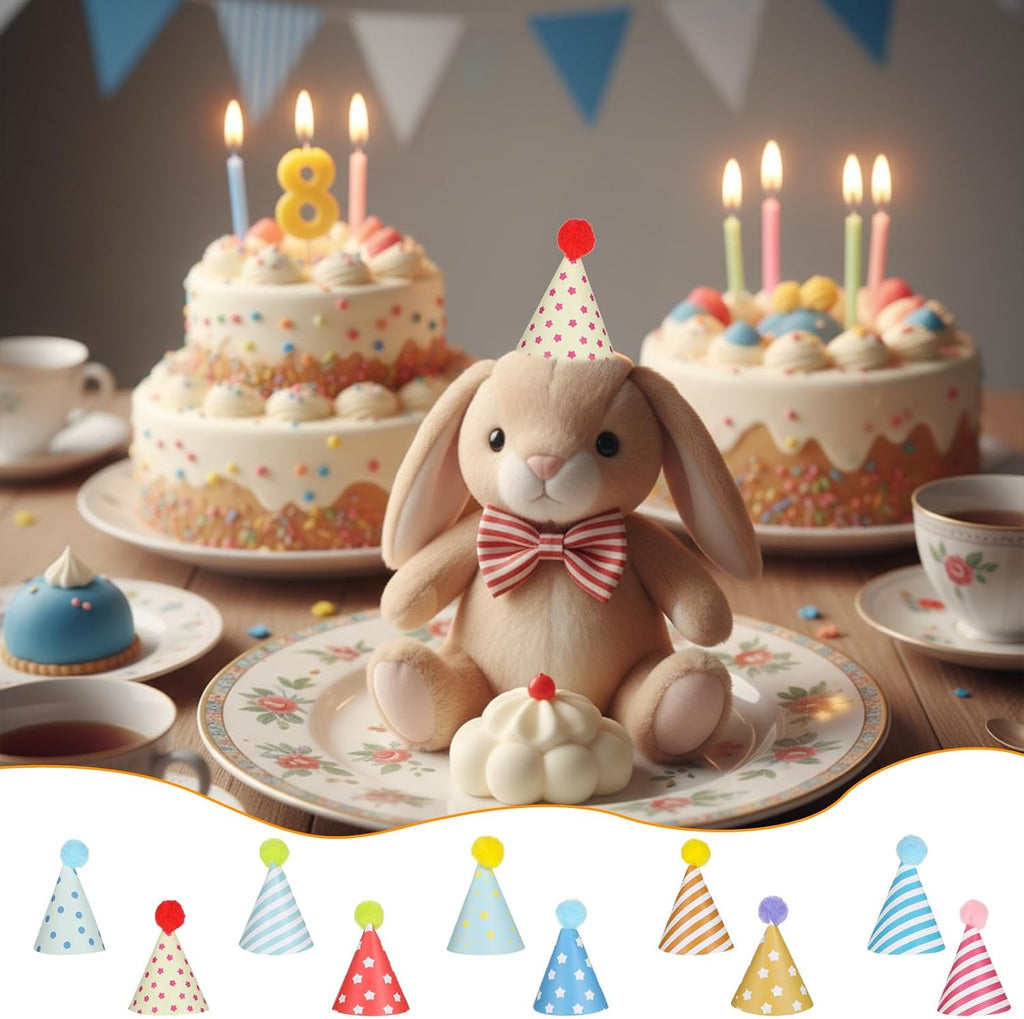 10pcs Colorful Mini Party Hats, Cute Party Hats for Stuffed Animals