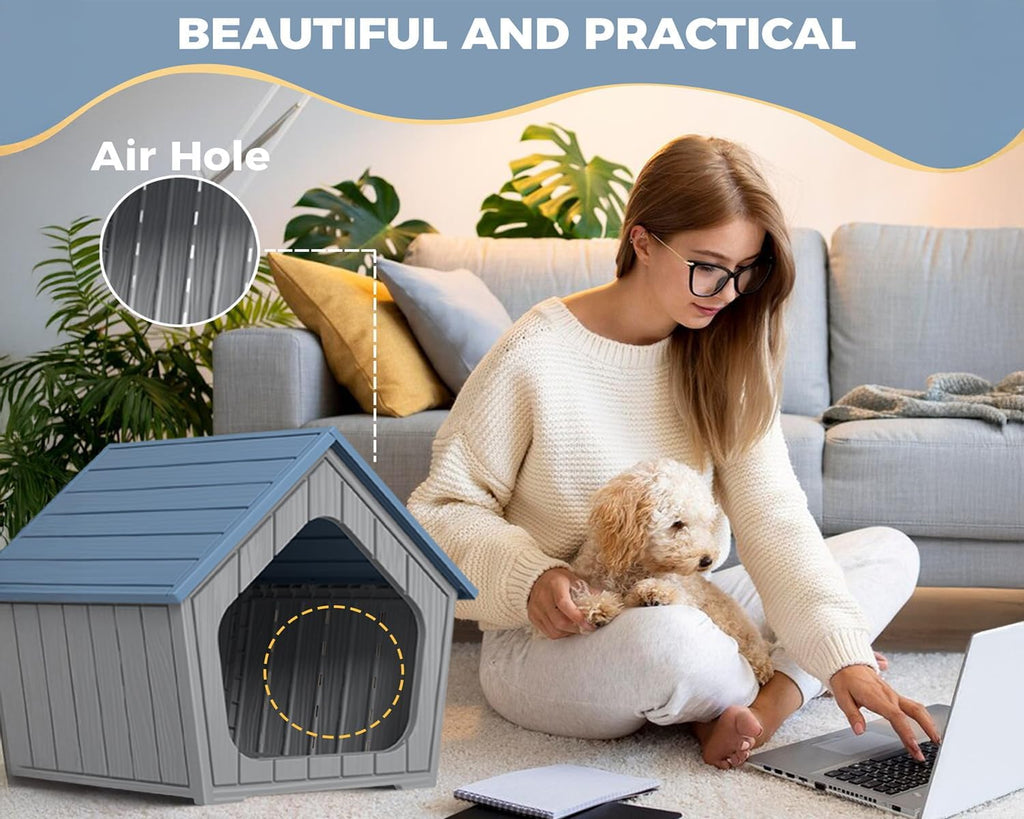 Small Dog House Indoor/Outdoor, Blue