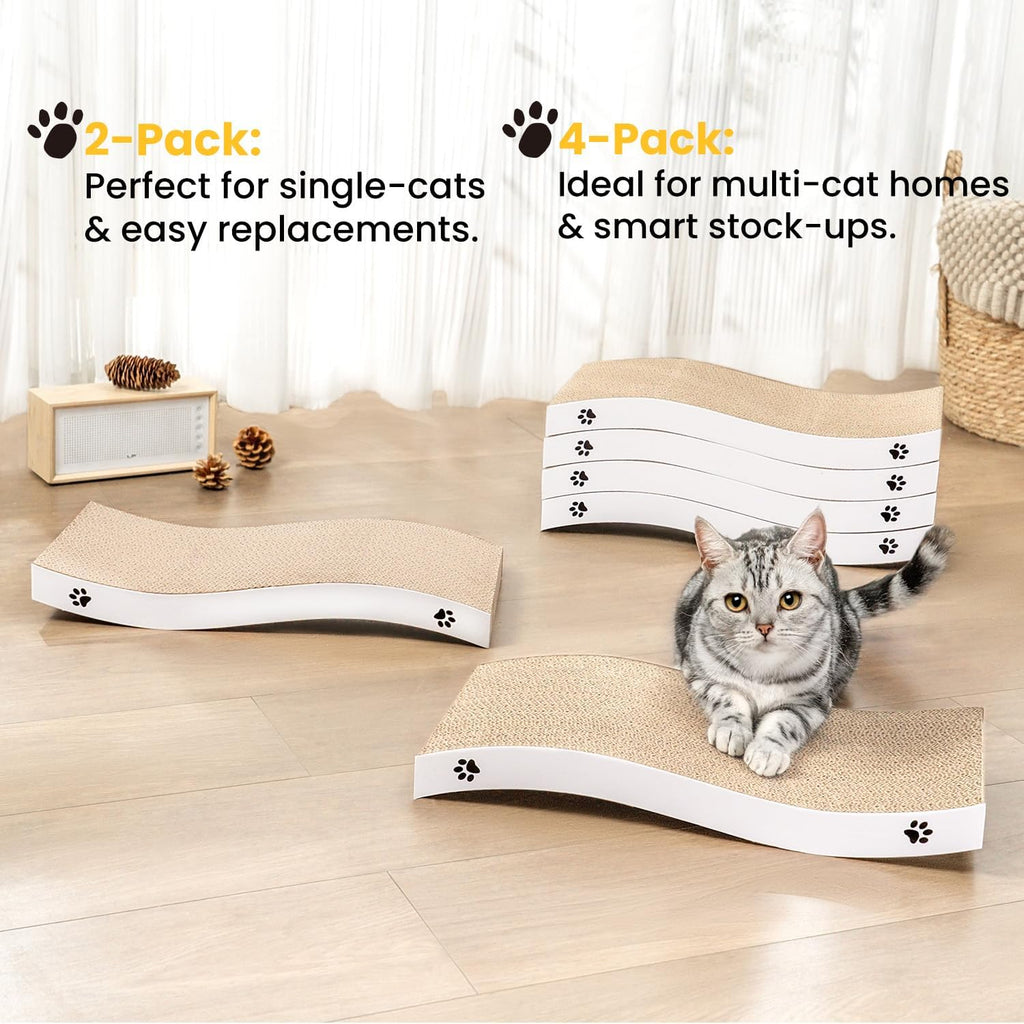 Cat Scratcher, Durable Scratch Pad, Corrugated Cardboard Scratching Board for Indoor Cats, Heavy Duty, Double-Sided Usab