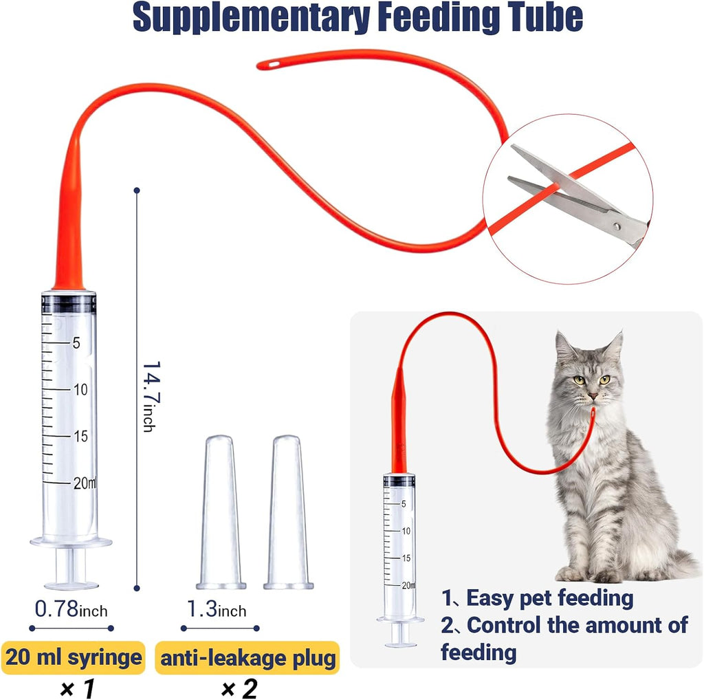 Newborn Puppy Kitten Small Animal Sterile Mucus Extractor Suction Catheter, Animal Kid Puppy Kitten Tube Feeding Kit 8 F