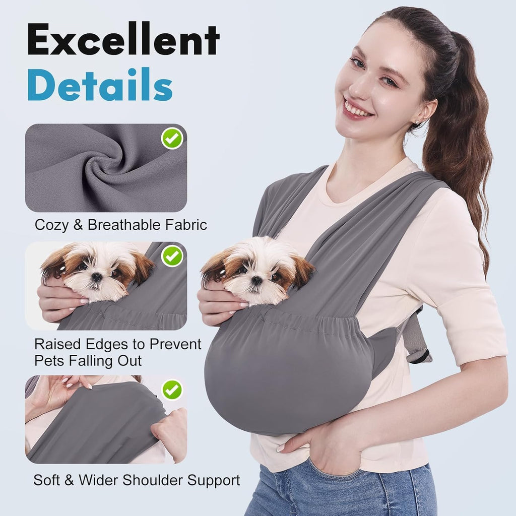 Supet Dog Sling Carrier for Small Pet, Adjustable Hands Free Front Backpack