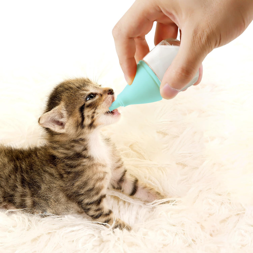 RockTech Ergonomic Kitten Bottle Feeding kit, Puppy Bottles for Nursing Puppy Milk -40ml Anti-Choking Slow Flow Nursing 