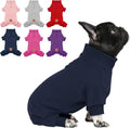 FLeece Dog Pajamas Warm Dog Coats for Small Dogs Onesie, Navy, S