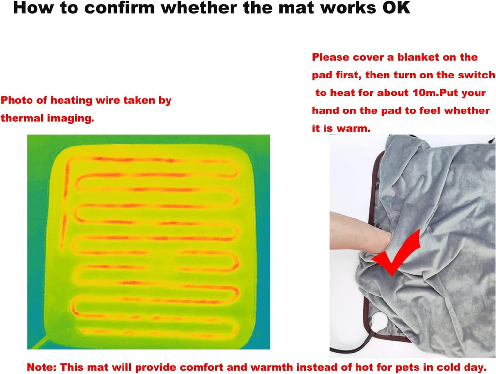 Pet Heating pad Outdoor Small Dog cat Heating pad Heated ped beds for Outside Dogs House Heater Electric Warming pad for