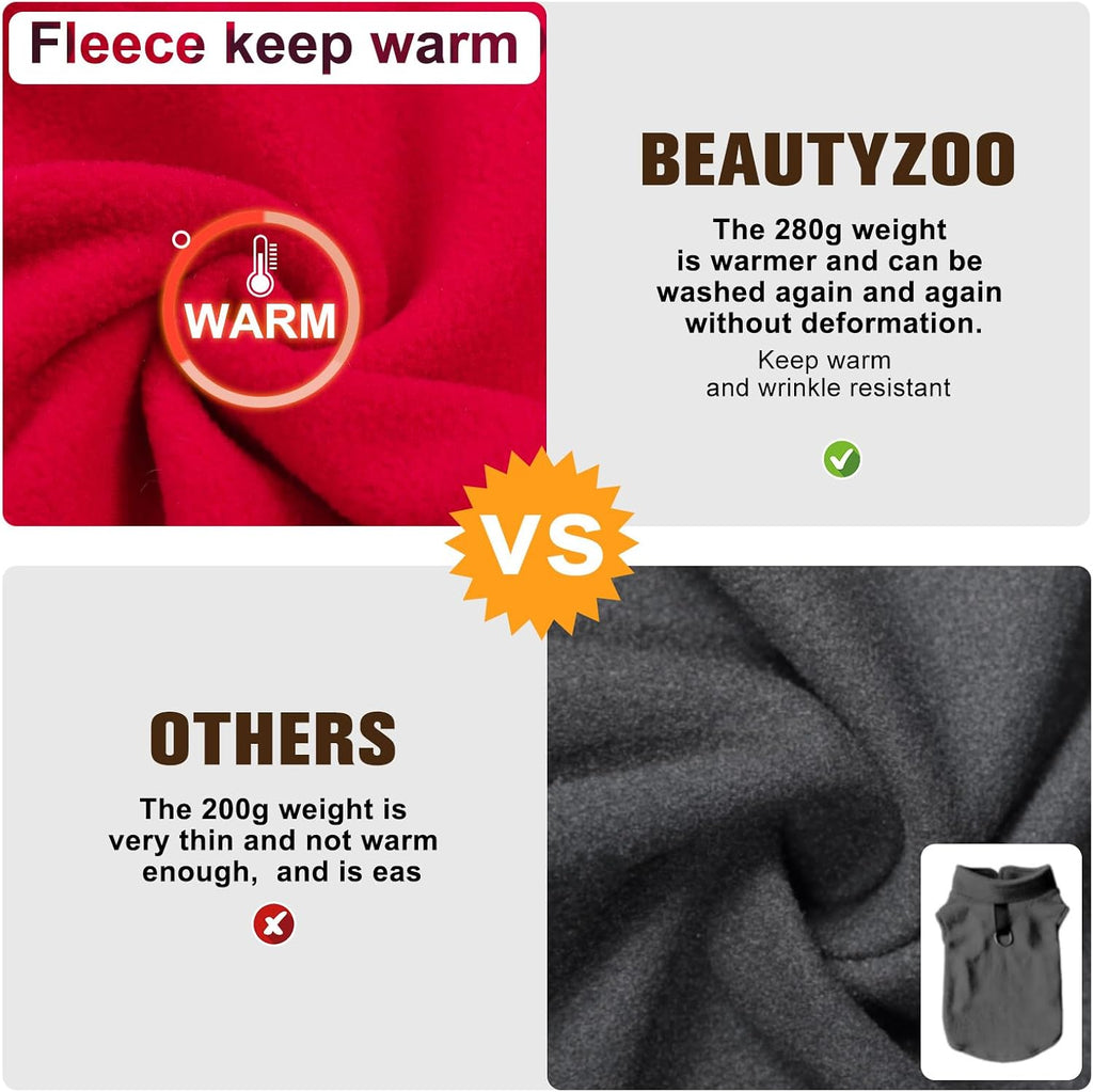 Dog Fleece Vest Sweater Winter Jacket for Small Medium Dogs- S