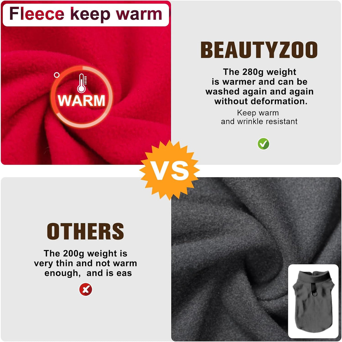 Dog Fleece Vest Sweater Winter Jacket for Small Medium Dogs- S