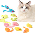 MeoHui 12PCS Rattle Cat Toys Mice Prefilled Catnip, 5.5” Cat Mouse Toy