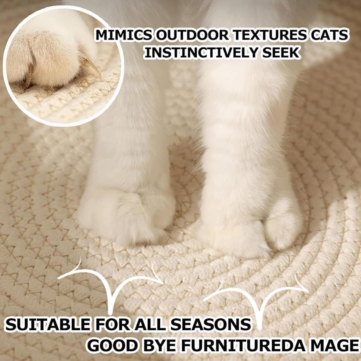 FHKPET Instinct Basket, Stimuli Handwoven Cat Basket for Cats, Large
