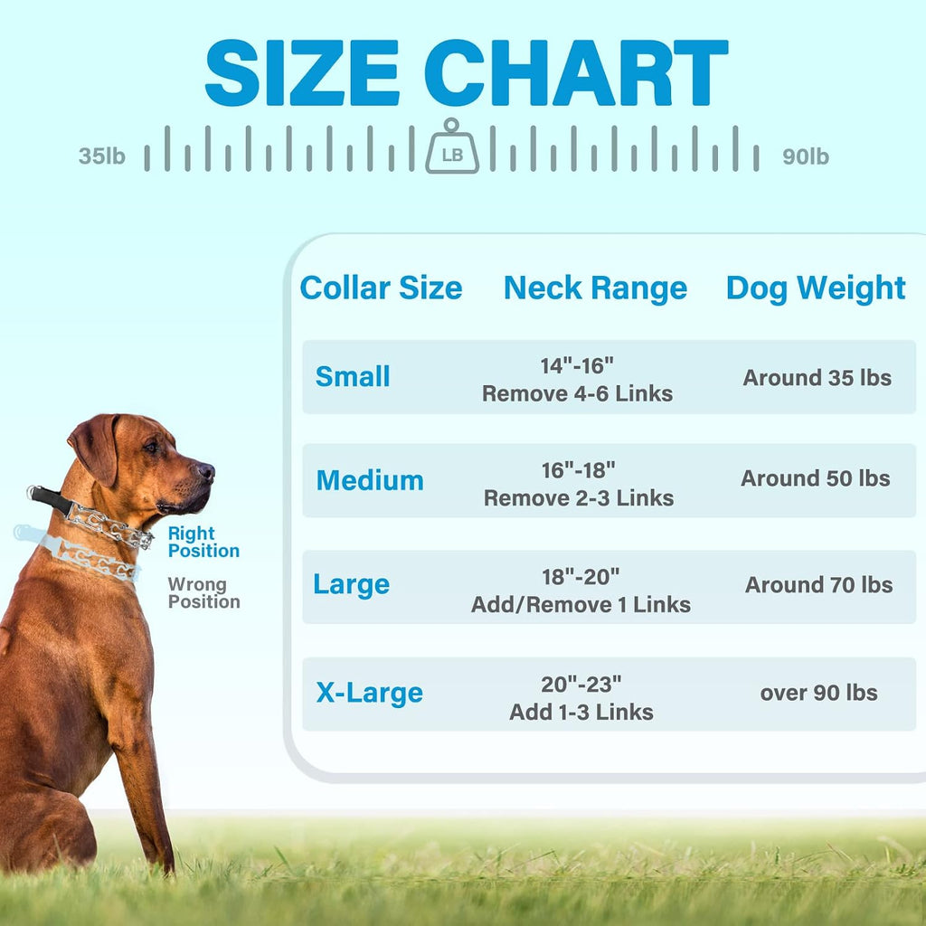 Supet Prong Collar for Dogs, Adjustable Dog Pinch No Pull Training Collar with Quick Release Buckle, Rubber Tips and Ext