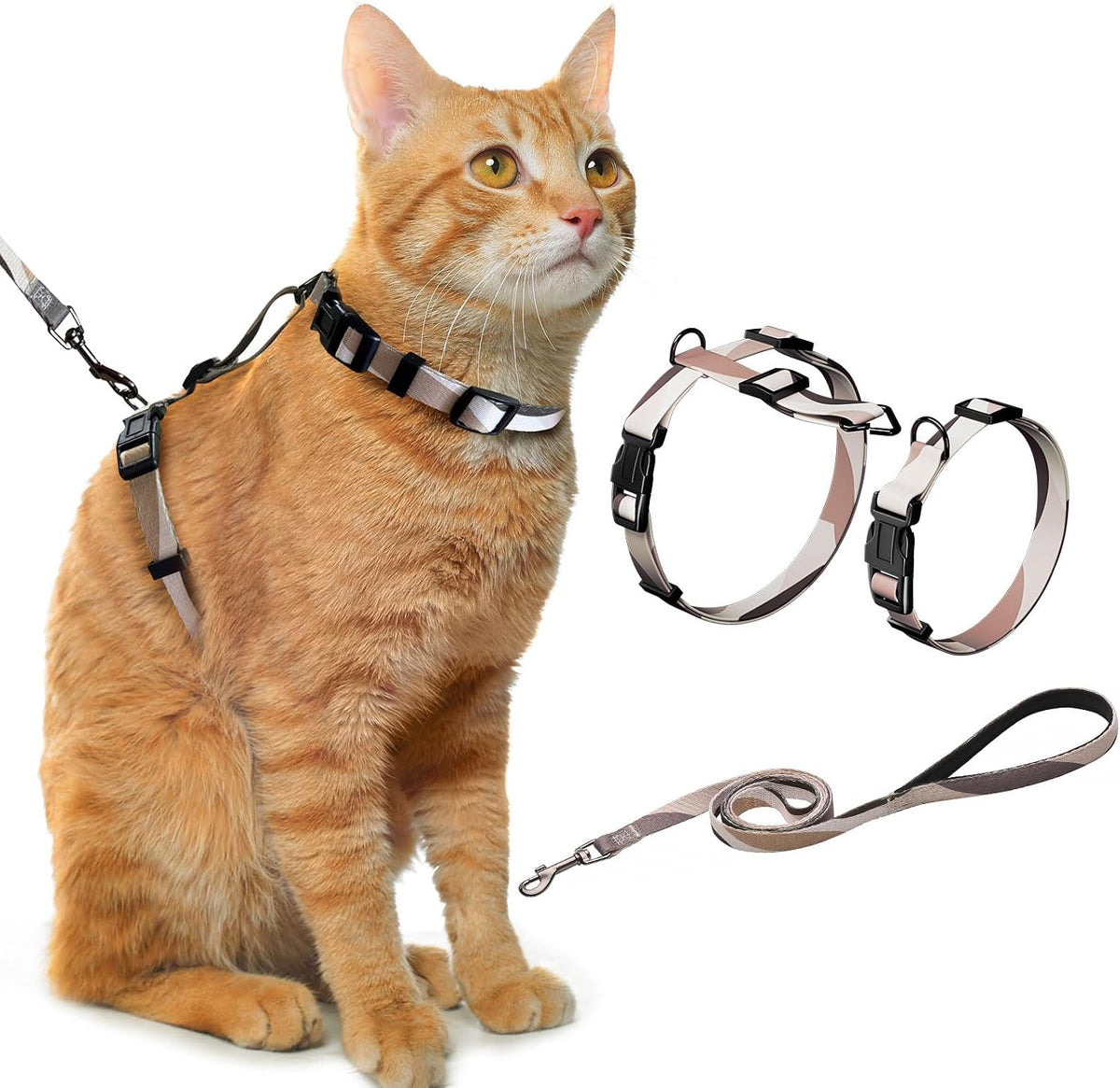 Hikiko Cat Harness and Leash Set 3 in 1 Adjustable Cat Collar