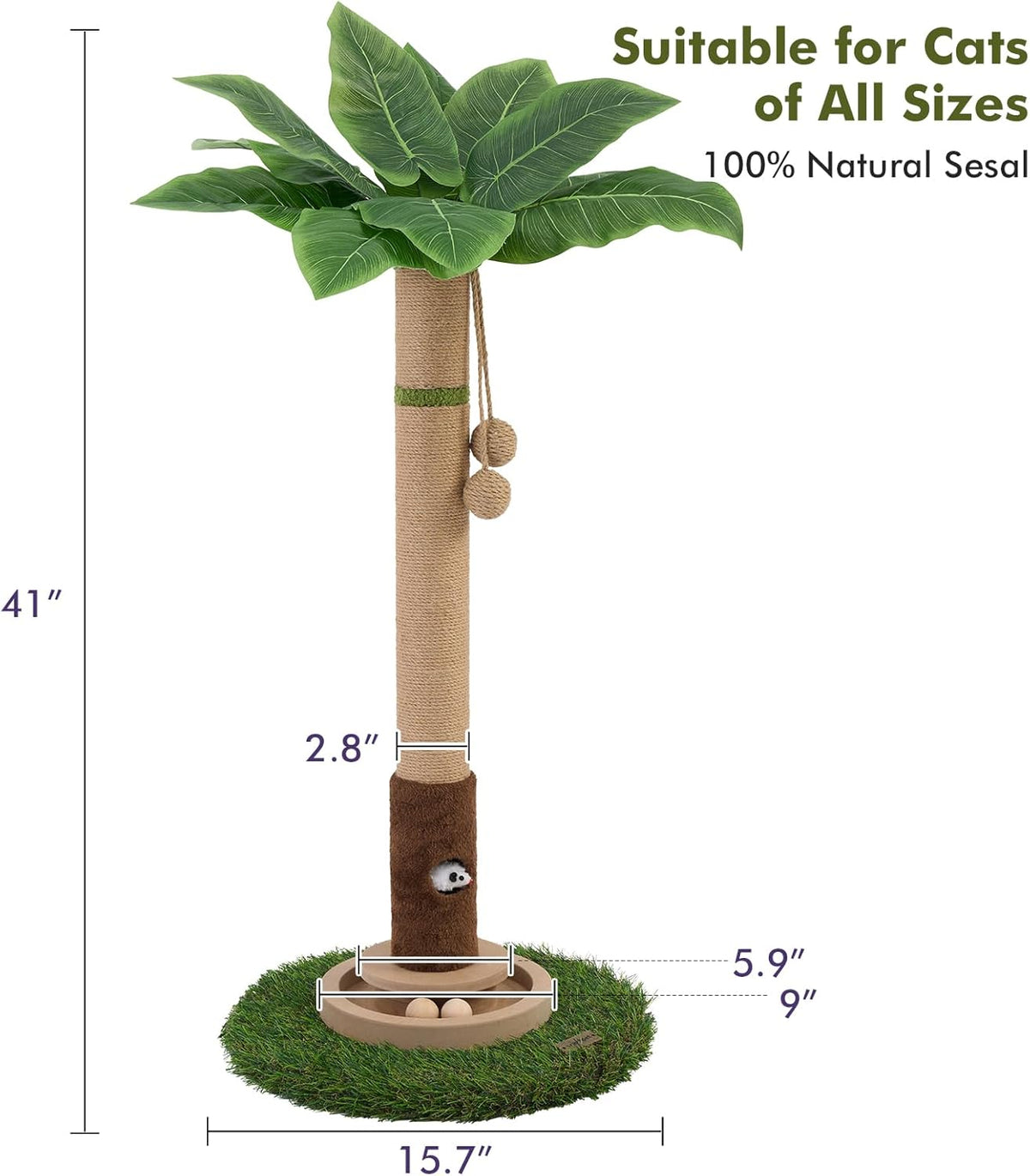 Tall Cat Scratching Post,Cat Toys,Cat Scratcher Tree for Large Cat