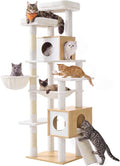 Feandrea Tall Cat Tree, 8-Tier Wood Tower with 2 Condos, Scratching Post
