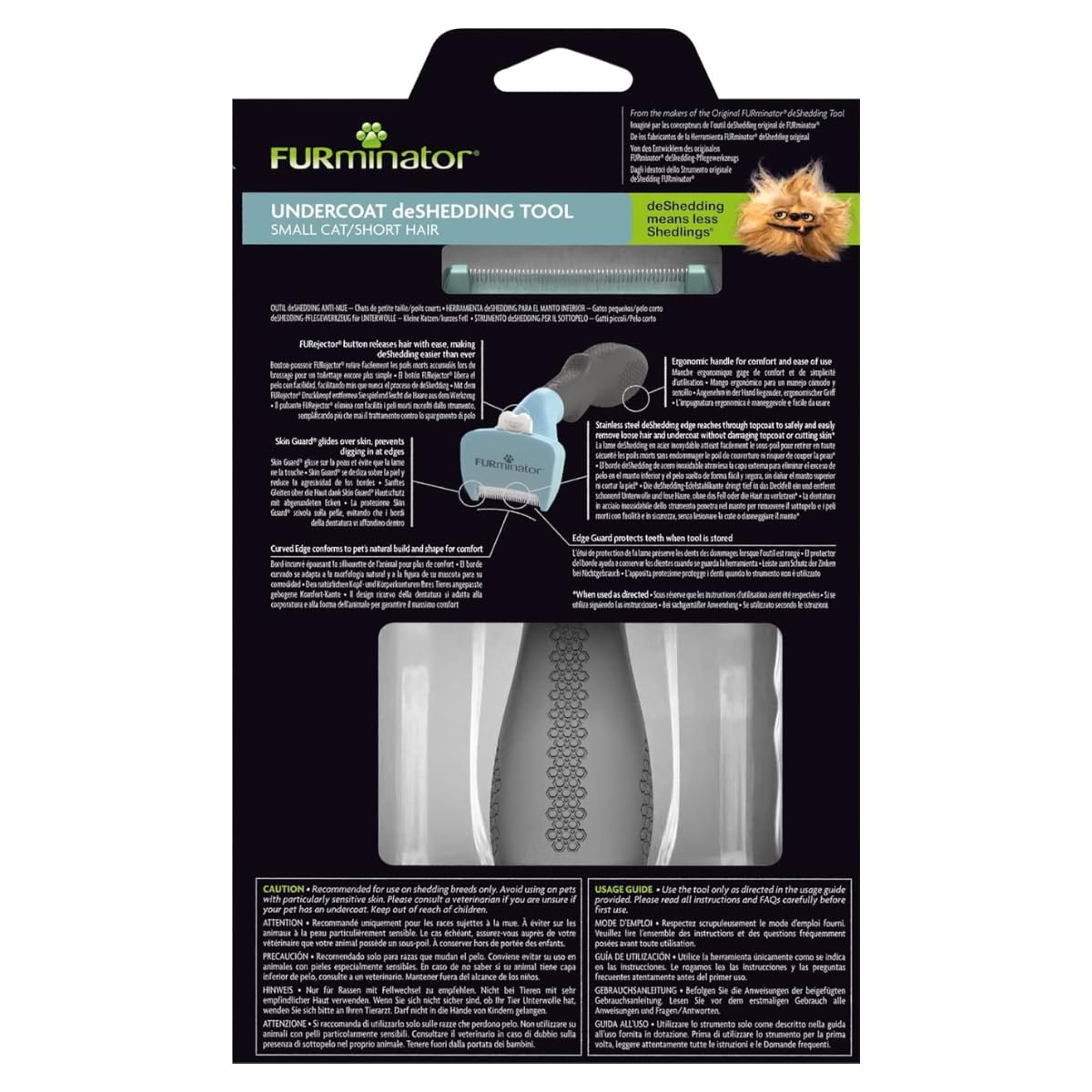 FURminator Undercoat deShedding Tool for Small Short Hair Cats Under 4.5 kg