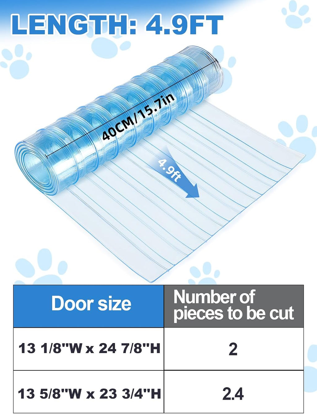 15.7in x 4.9ft Door Replacement Flaps for Dog House
