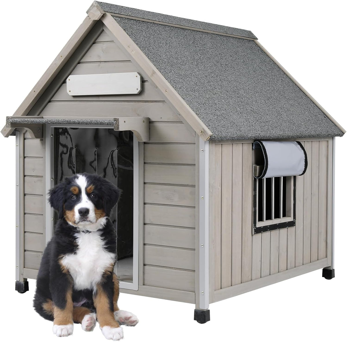 43" L Wooden Dog House Outdoor for Small & Medium Dogs Kennel