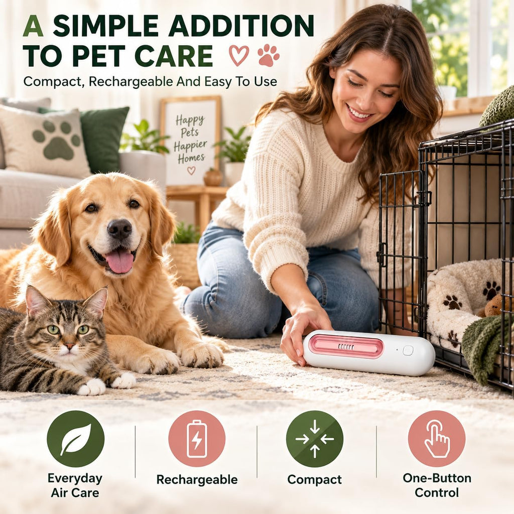 Ozofreshen Pet Odor Eliminator, Litter Odor Control Air Freshener，Gold+Pink