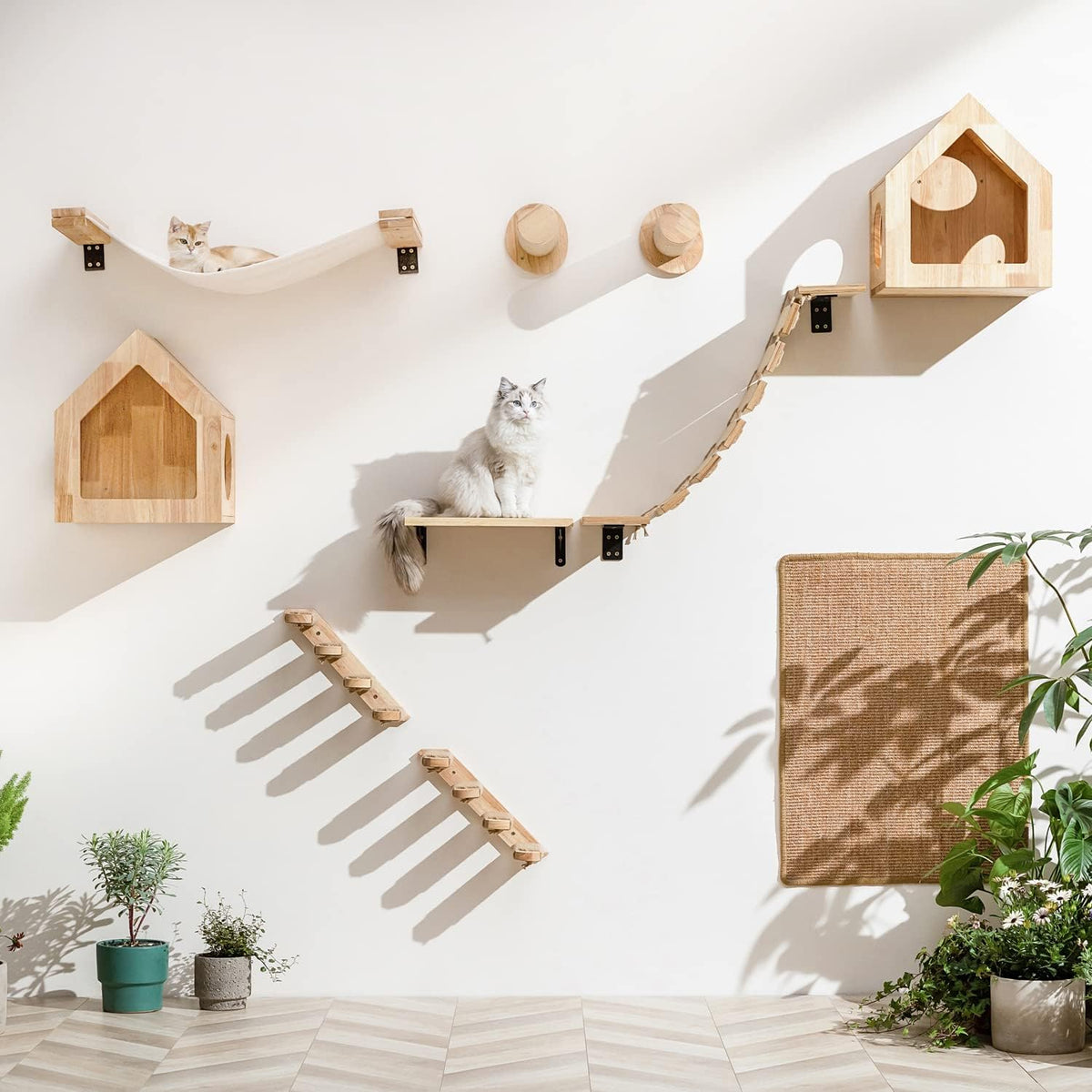 FUKUMARU Cat Wall Hammock, 34 x 13 inch Kitten Wall Furniture