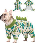 CuteBone Dinosaur Costume Dog Pajamas, Stretchy Spandex Crystal Velvet Sleepwear Coat for Small Dogs, Soft & Warm Pet Ou