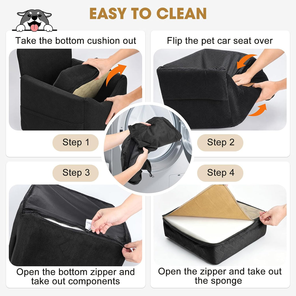 JOEJOY Dog Car Seats for Small Medium Dogs Under 35lbs, Dog Booster Seat with Detachable Washable Cover and Cushion, Mem