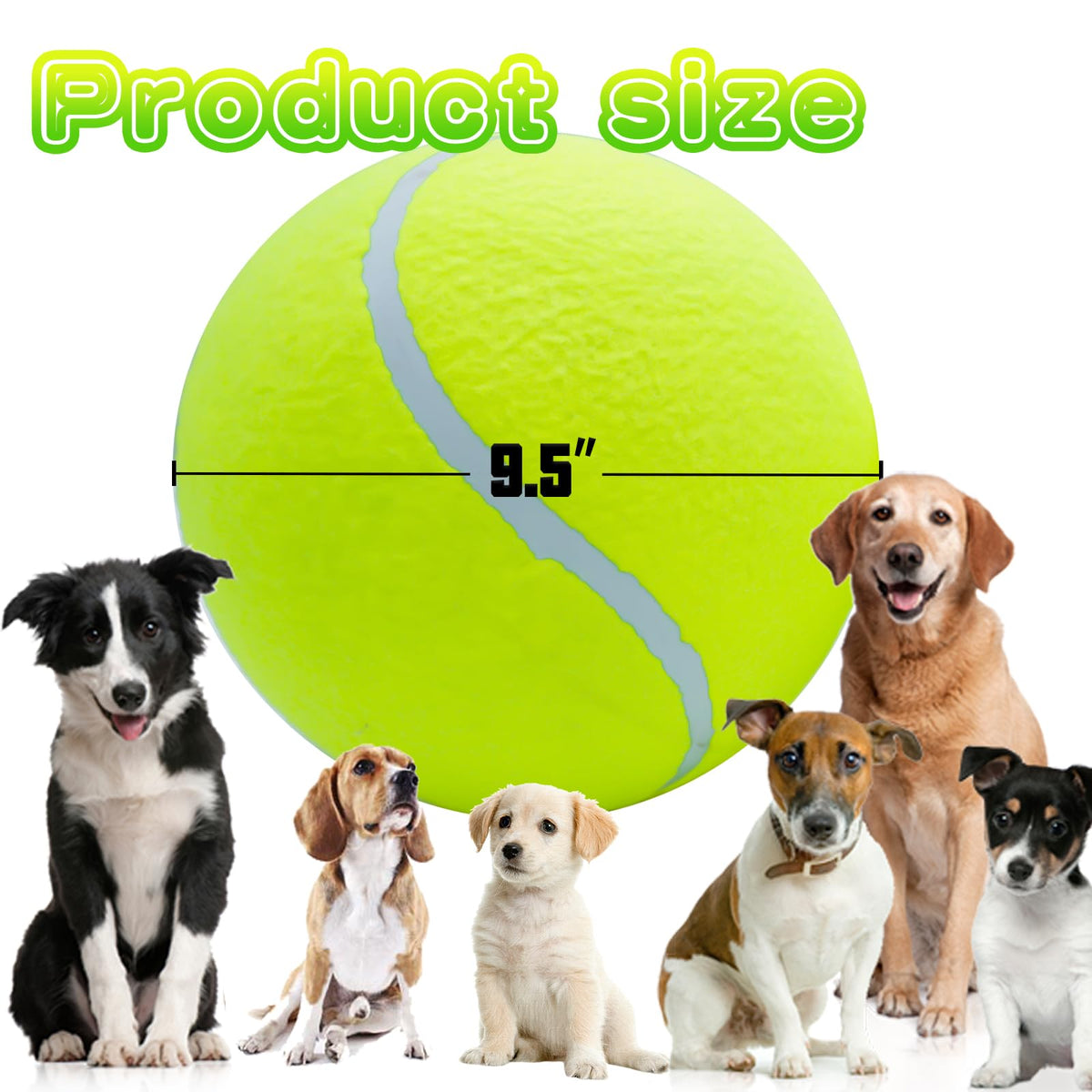 Banfeng Dog Tennis Ball, 9.5" Giant Sport Gift Toy Herding Ball for Dogs