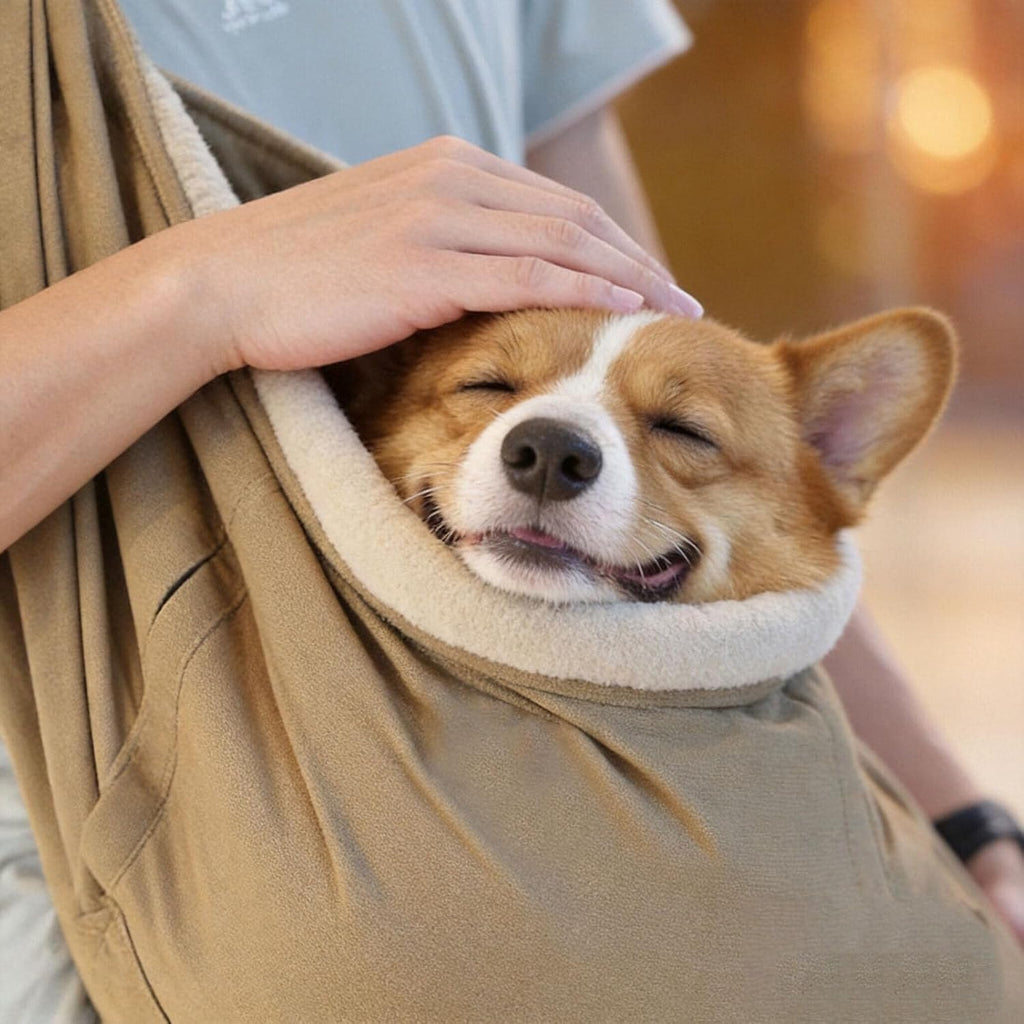 Large Dog Sling Carrier for Pets up to 40 Lbs, Heavy‑Duty Canvas Pet Sling