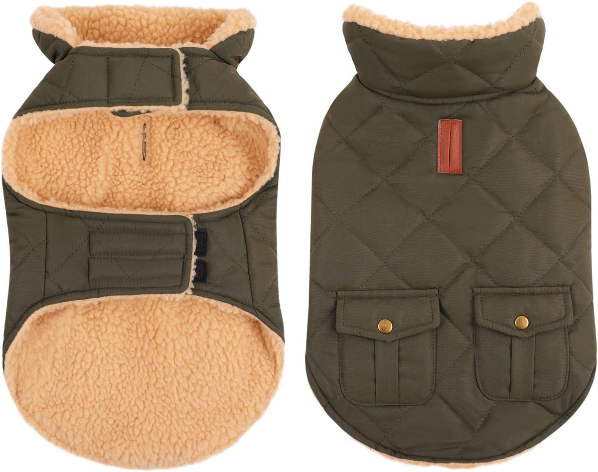 Warm Puffer Dog Coat Thick Plush Quilting Medium Winter Jacket