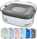 3L No Spill Dog Water Bowl with Slow Drinking Disk(Gray)