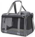 Foldable 600D Oxford Cat Dog Carrier Bag Breathable Mesh (Gray)