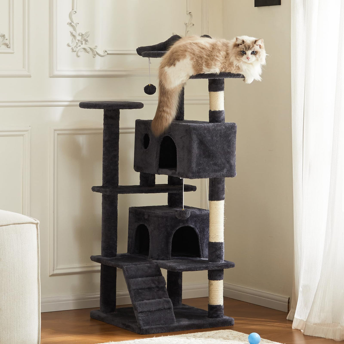 Aidoly 54 Inch Cat Tree Tower with Sisal Scratching Posts, Multi-Level