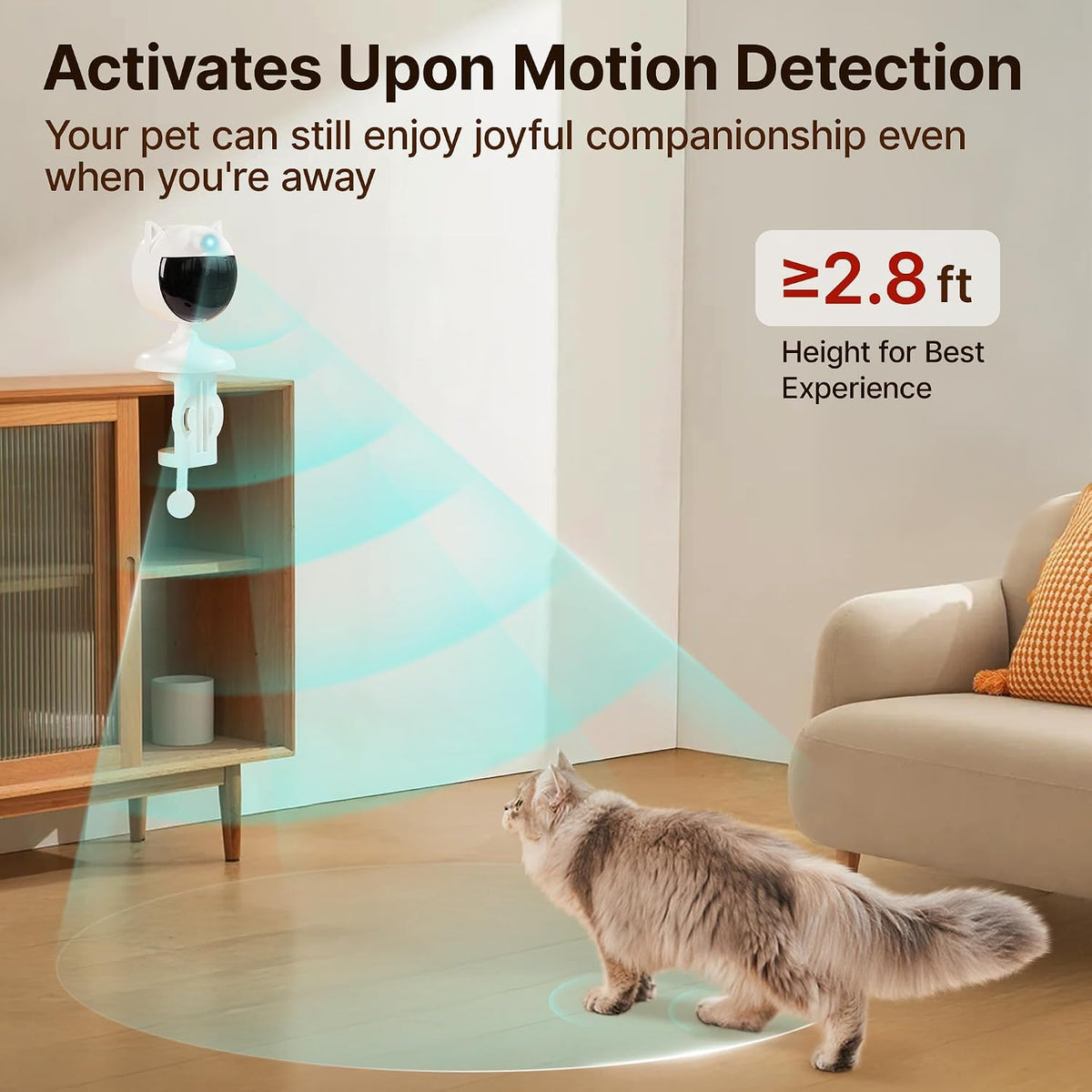 Potaroma Smart Sensor Cat Laser Toys Interactive, Motion Activated Truly Random Trjajectory, Clamp Design, Automatic Cha