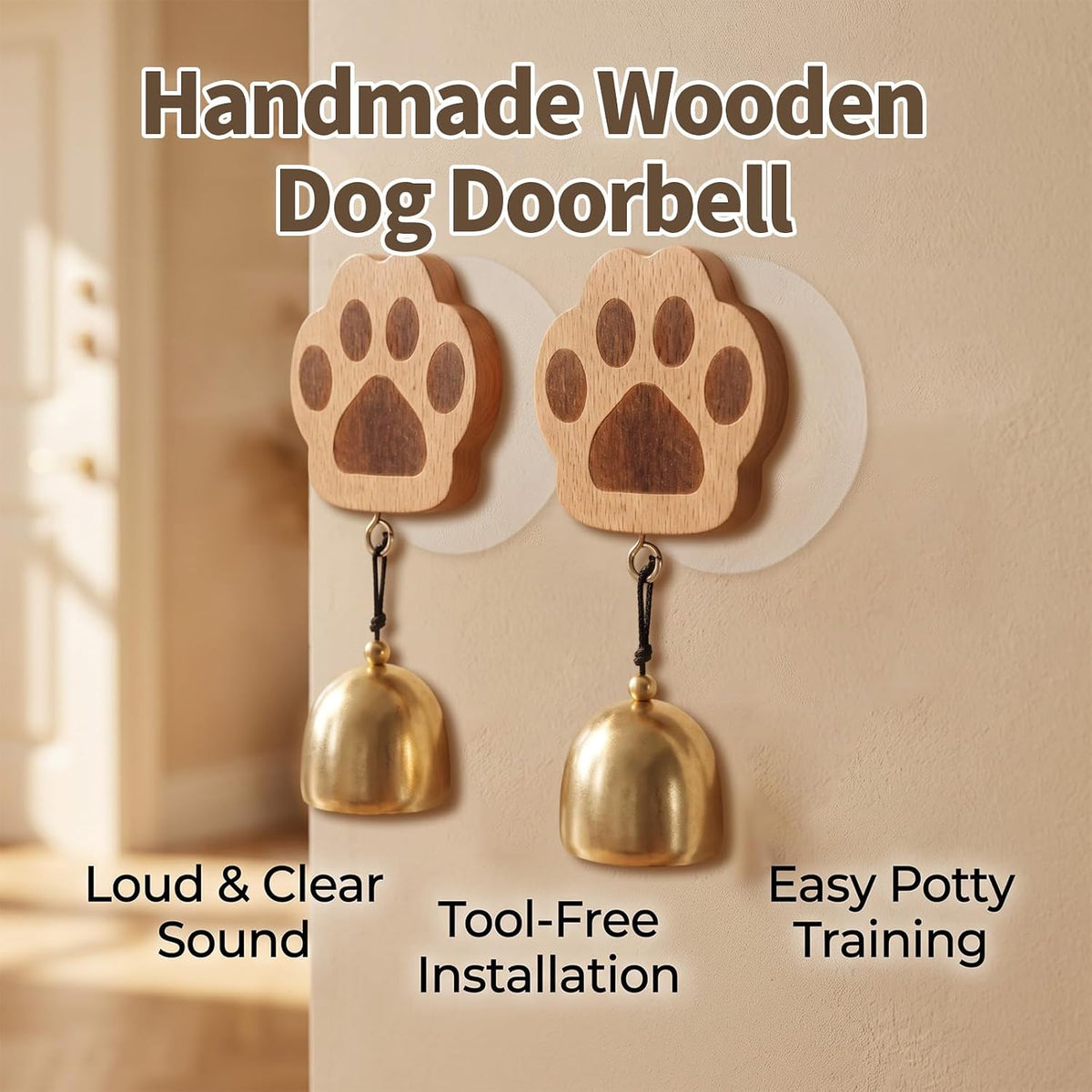 2 Pcs Dog Door Bell, Potty Training Bells for Puppies