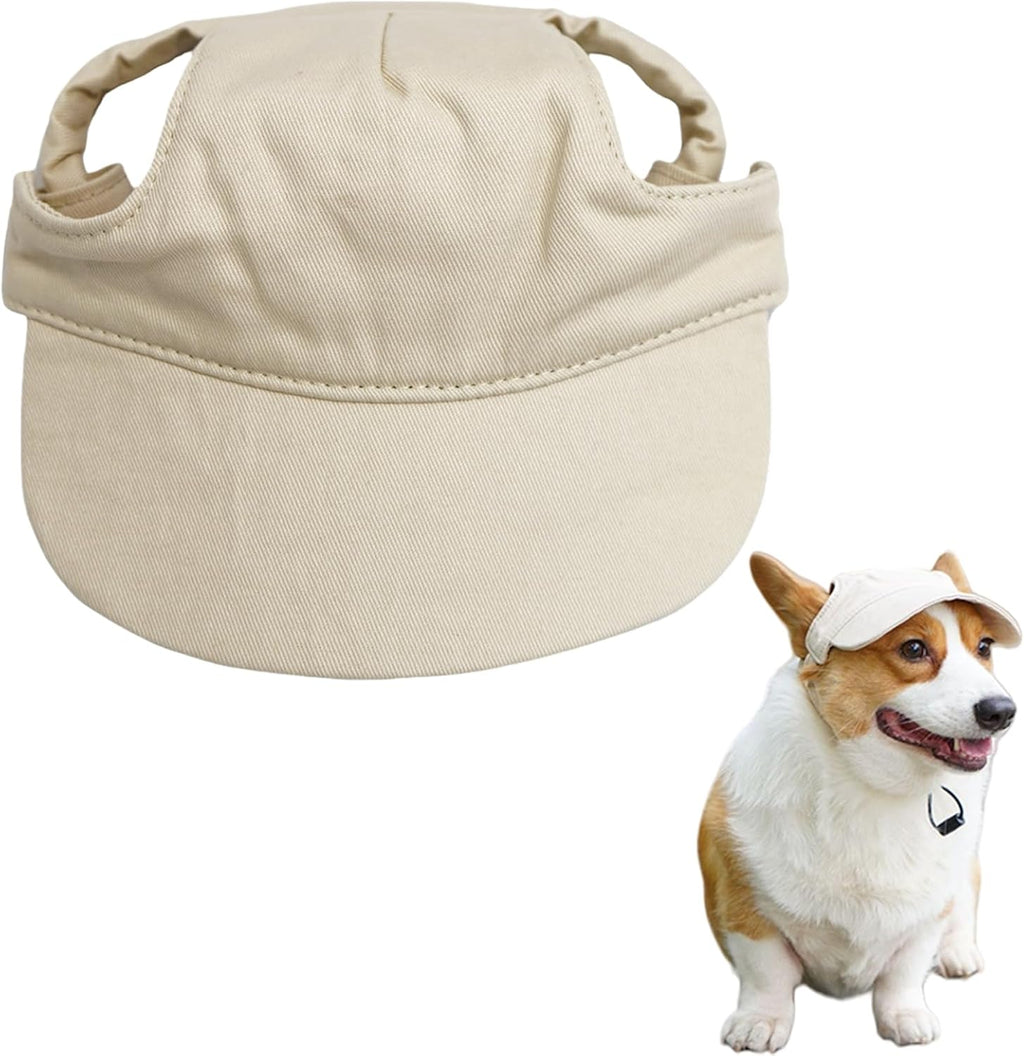 Dog Baseball Cap,Pet Summer Beach Hat,Dog Cat Sunbonnet Cap with Ear Holes,Adjustable Cat Visor for Small Medium Large D