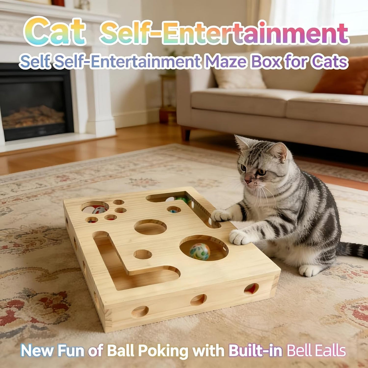 Cat Scratch Puzzle Enrichment Box, Stress-Free Scratch Puzzle Enrichment Box for Cats That Hate Nail Trims, Cat Nail Fil