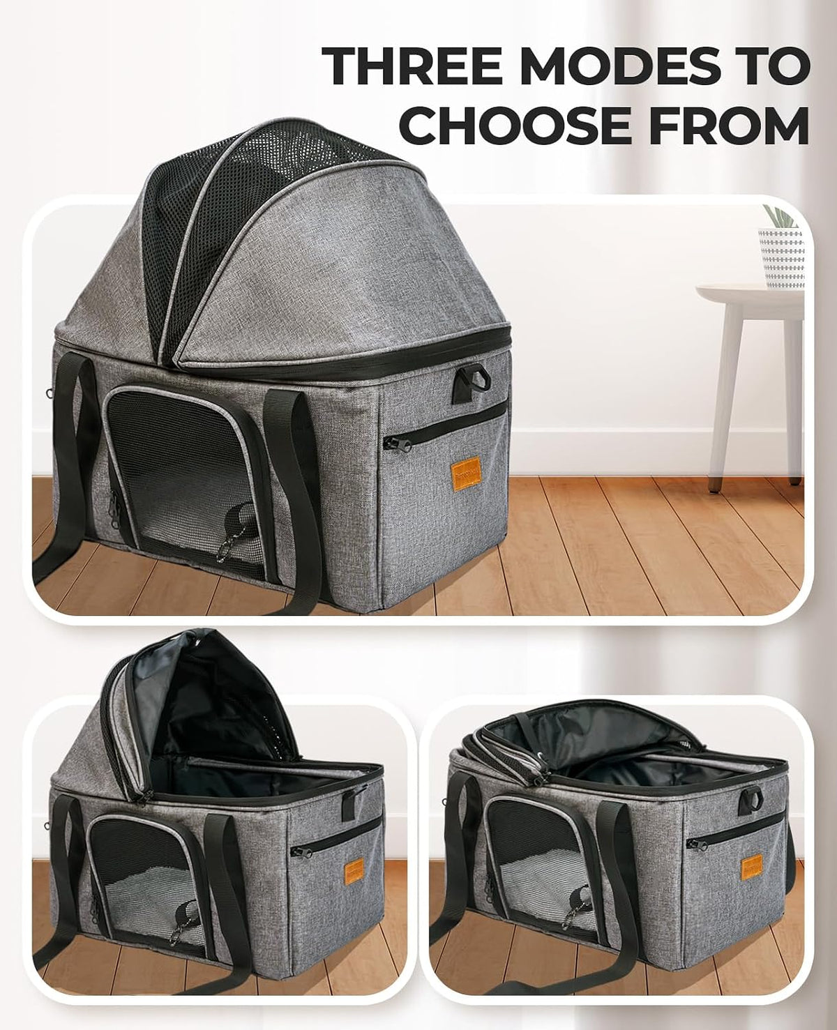 BurgeonNest Top-Expandable Cat Carrier with Semi-Open Canopy, Up to 15 lbs