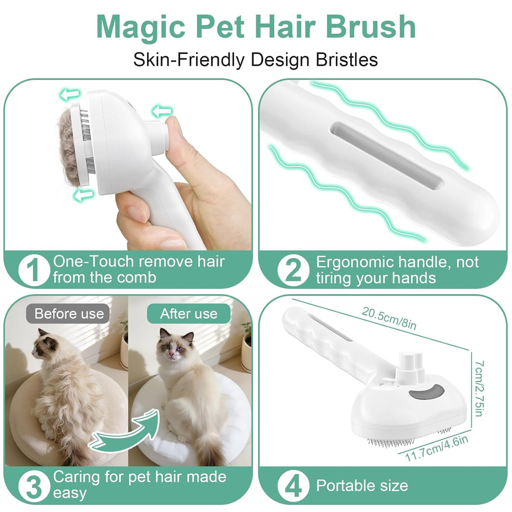 Cat Brush Dog Brush for Shedding,Pet Steam Hair Removal Comb Grooming Kit